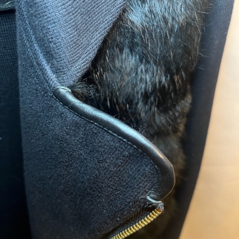 525 America Luxe Sweater Jacket. Black, Genuine Rabbit Fur, Size Small - Picture 4 of 7